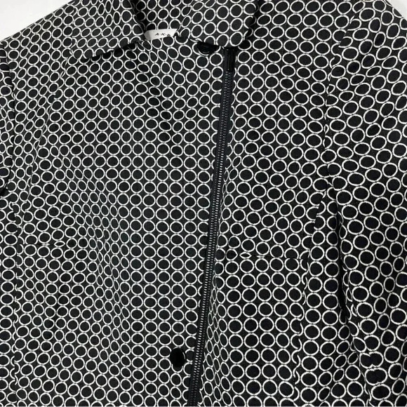 Akris Printed Asymmetrical Moto Zip Blazer Size 6 - Picture 7 of 8